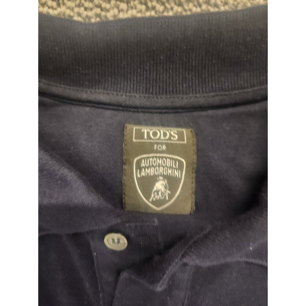 Tod's For Automobili Lamborghini Polo Shirt Mens Size XL Navy Blue Made In Italy - Picture 2 of 10